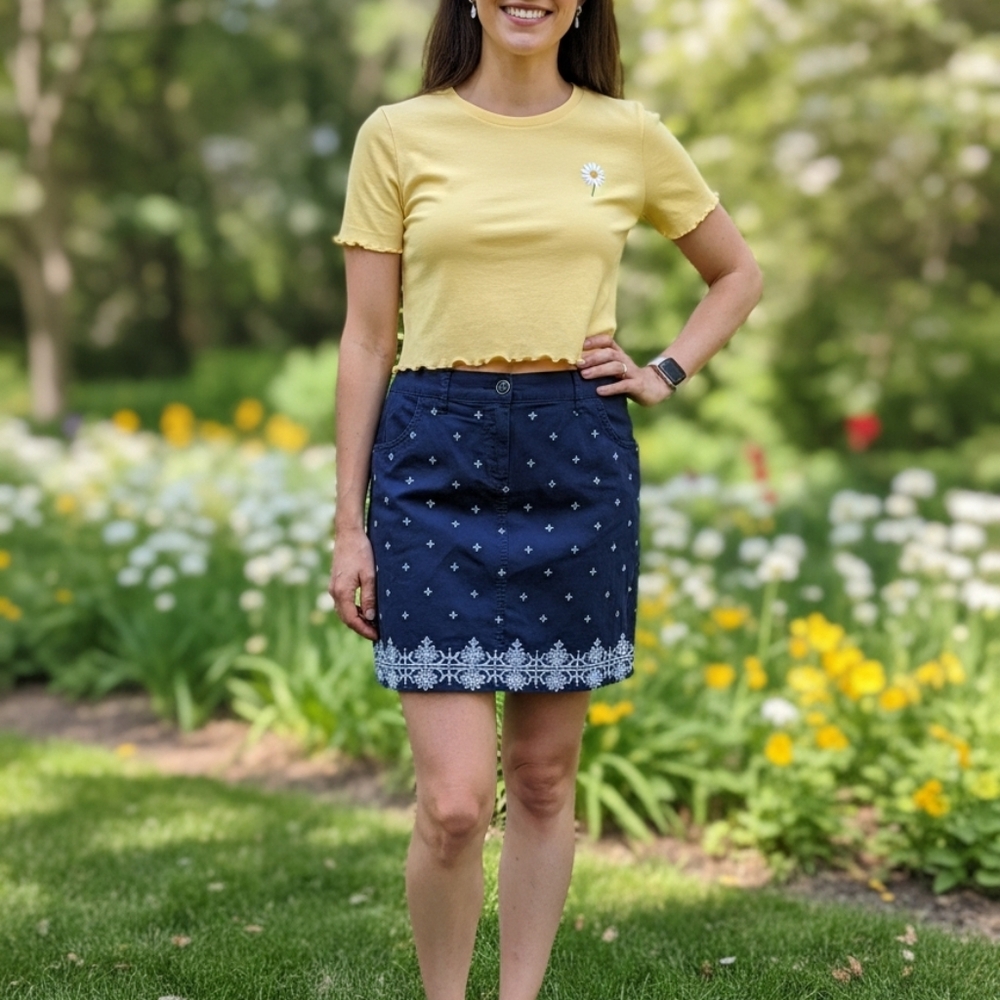 Blue Poka Dot Skort Skirt